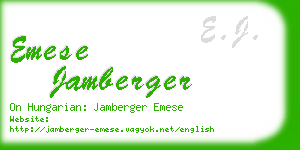 emese jamberger business card